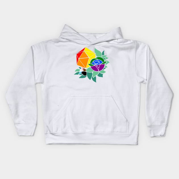 Pretty Poly Rose Progressive Pride Kids Hoodie by thedicegoddess